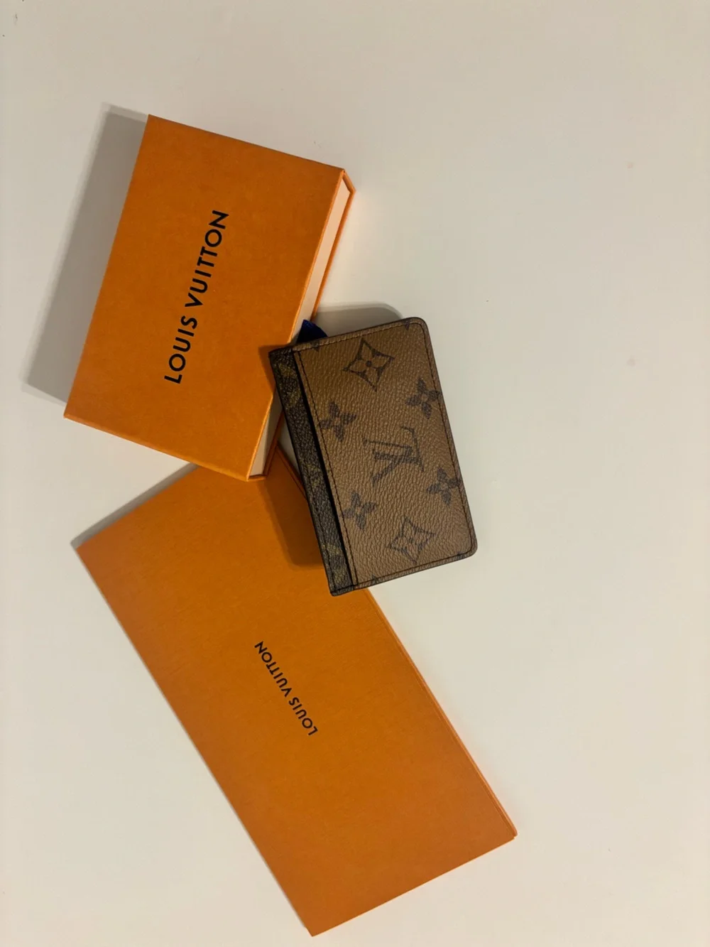 Louis Vuitton Reverse Monogram Card Holder - Brown and Tan